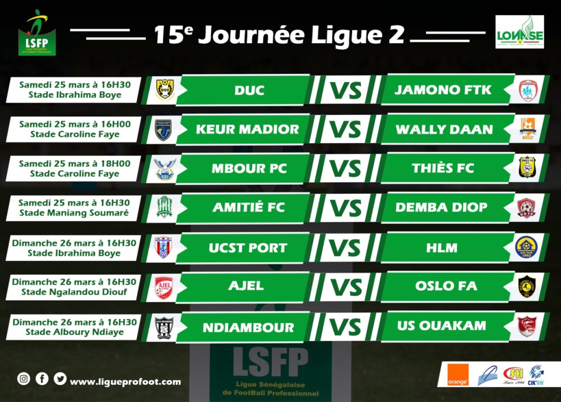 Ligue 2 : duel à distance entre Jamono Fatick et Amitié FC