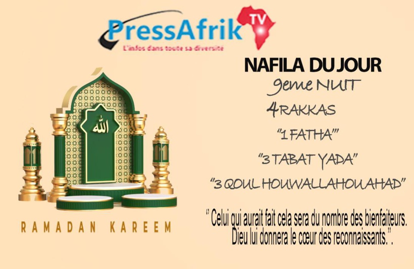Ramadan-Nafila de la 9eme nuit : 4 Rakkas pour recevoir de Dieu « le cœur des reconnaissants » Ramadan-Nafila de la 9eme nuit : 4 Rakkas pour recevoir de Dieu « le cœur des reconnaissants »