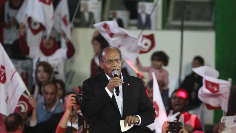 L'actuel président tunisien Moncef Marzouki lors d'un meeting à Tunis, le 21 novembre. REUTERS/Zoubeir Souissi