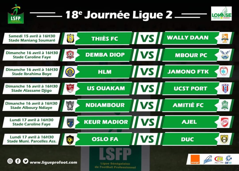 Ligue 2 : derby Thiès FC - Wally Daan, HLM Dakar défie le leader Jamono Fatick