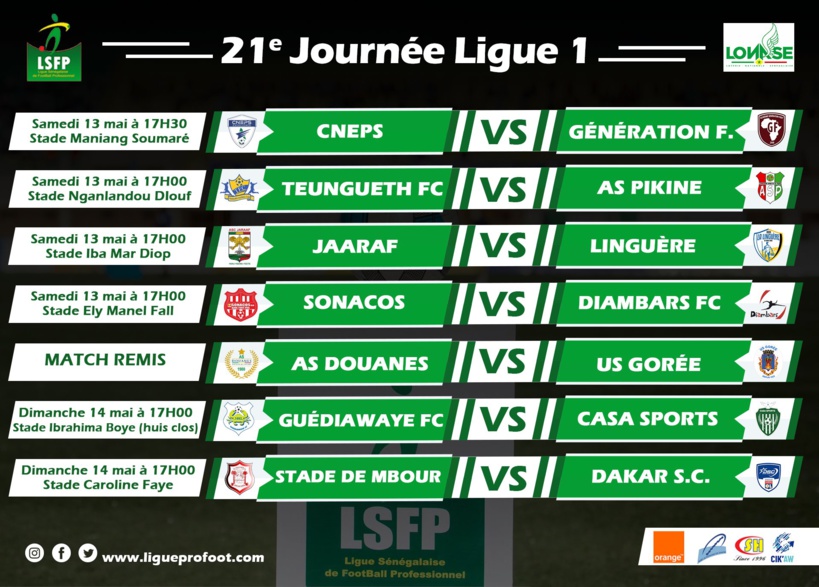 Ligue 1 : Guédiawaye FC / Casa Sports, la bataille pour le podium