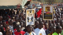 Manifestation pour exiger la lumière sur l’assassinat de Norbert Zongo en 2008, à Ouagadougou, Burkina Faso.