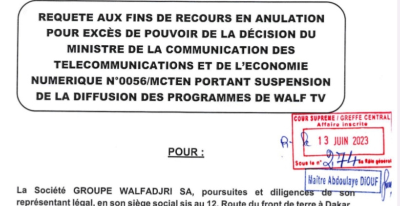 Suspension d’un mois de son signal: Walfadjiri attaque l’Etat du Sénégal en justice