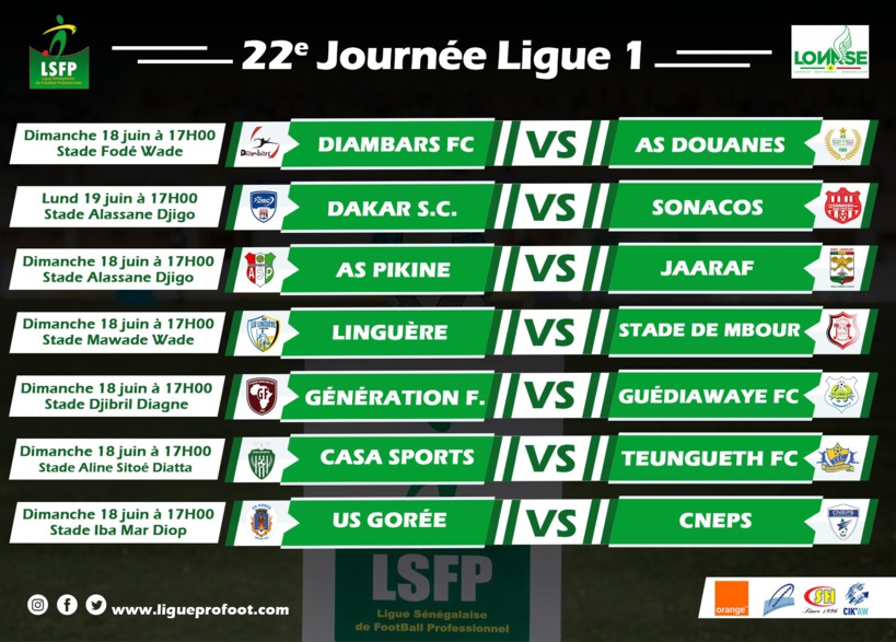 Ligue 1 : AS Pikine- Jaraaf et Guédiawaye FC - Génération Foot, en attraction