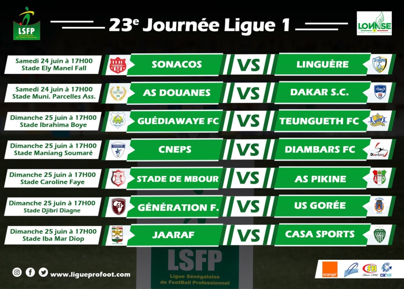 Ligue 1 : Génération Foot pour creuser l’écart, CNEPS en danger de relégation Ligue 1 : Génération Foot pour creuser l’écart, CNEPS en danger de relégation