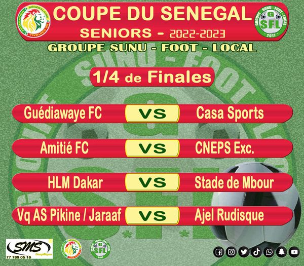 Coupe du Sénégal : Guédiawaye FC défie Casa Sports, derby Amitié FC / CNEPS