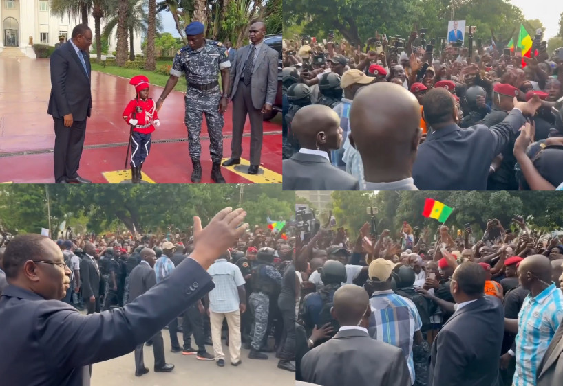 Non-candidature de Macky en 2024 : Liesse devant les grilles du Palais pour lui dire "merci" ( Vidéo)