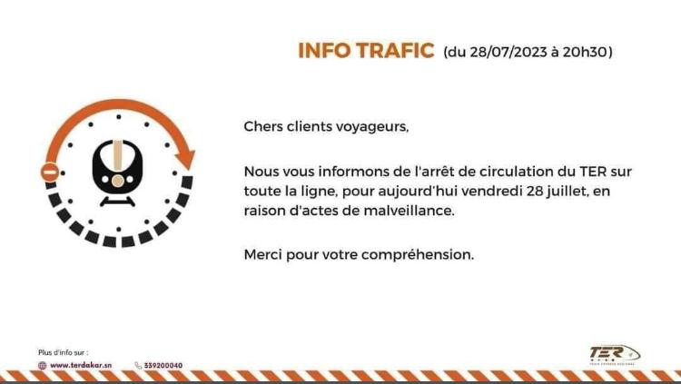La circulation du TER interrompue