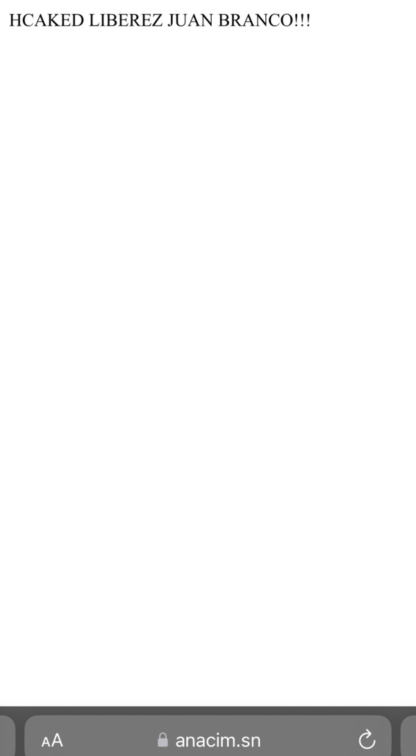 Le site de l’ANACIM attaqué, les hackers affichent le message: « Libérez Juan Branco » Le site de l’ANACIM attaqué, les hackers affichent le message: « Libérez Juan Branco »