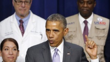 Le président américain Barack Obama lors de son discours sur les progrès de la lutte contre l'épidémie d'Ebola, le 11 février 2015.