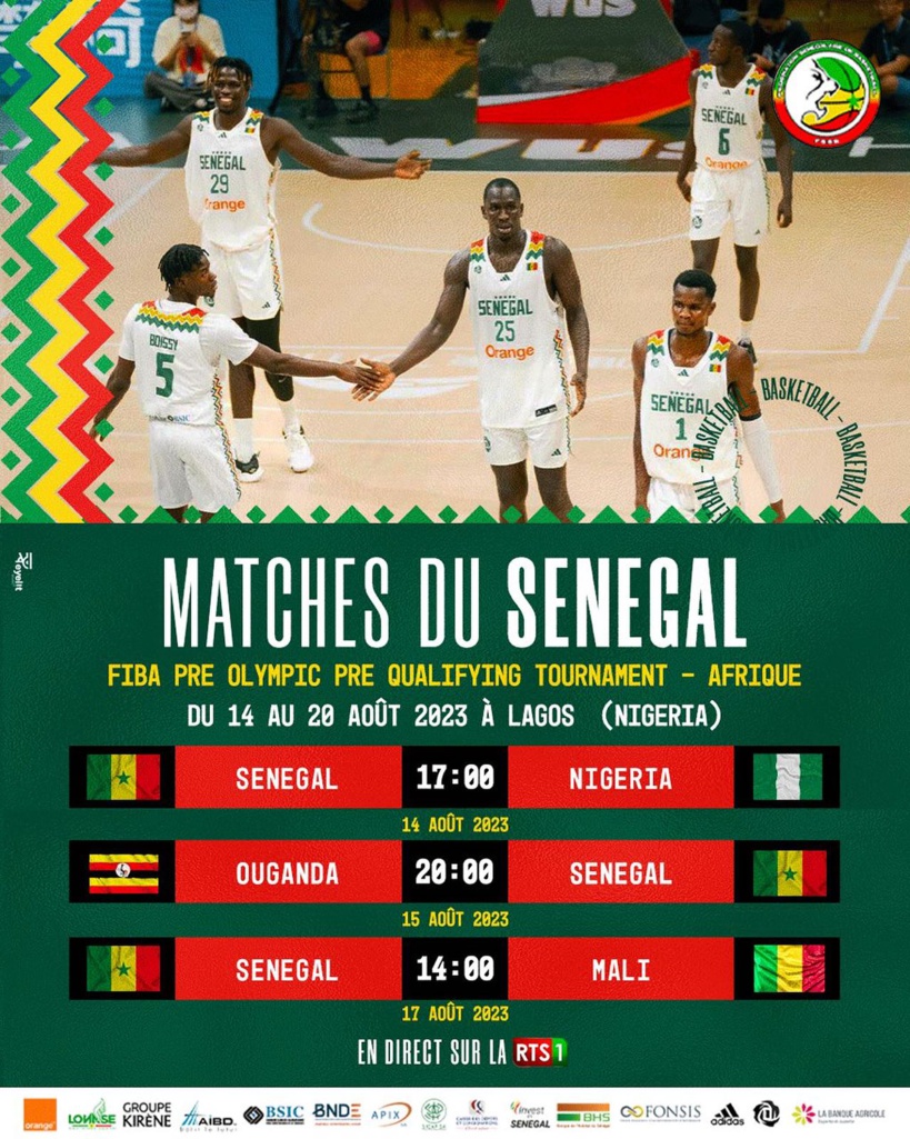 Basket – Tournoi pré-olympique Paris 2024 : le Sénégal débute par le Nigeria, ce lundi Basket – Tournoi pré-olympique Paris 2024 : le Sénégal débute par le Nigeria, ce lundi