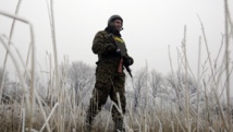 Un soldat ukrainien près de Debaltseve, le 14 février 2015. AFP PHOTO/ ANATOLII STEPANOV