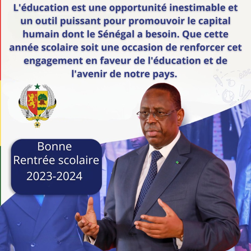 Macky Sall sur la rentrée scolaire : « l’éducation est une opportunité inestimable… » Macky Sall sur la rentrée scolaire : « l’éducation est une opportunité inestimable… »