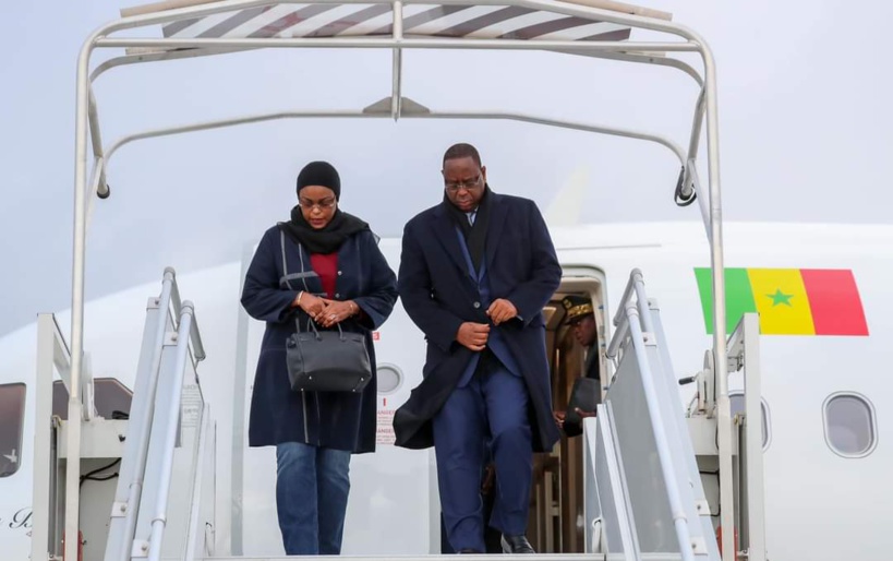 Forum sur la paix : Macky Sall et la Première dame sont arrivés en France