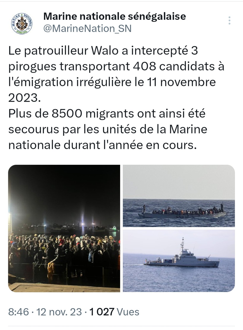 Migration irrégulière: 3 pirogues interceptées par la Marine nationale Migration irrégulière: 3 pirogues interceptées par la Marine nationale