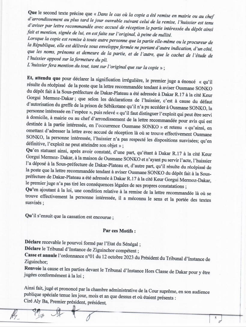 Radiation de Sonko: l'arrêt de la Cour suprême publiée sans la signature du Juge Aîssata Diallo Ba Radiation de Sonko: l'arrêt de la Cour suprême publiée sans la signature du Juge Aîssata Diallo Ba