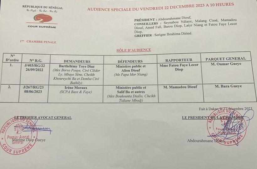 Affaire Ndiaga Diouf : Barthelemy Dias devant la Cour suprême le 22 décembre Affaire Ndiaga Diouf : Barthelemy Dias devant la Cour suprême le 22 décembre