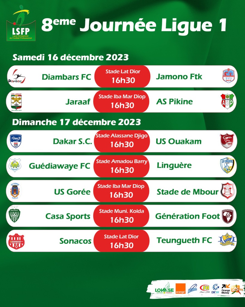 Ligue 1 : Teungueth FC se déplace à Sonacos, un alléchant derby Jaraaf / AS Pikine à Iba Mar Diop Ligue 1 : Teungueth FC se déplace à Sonacos, un alléchant derby Jaraaf / AS Pikine à Iba Mar Diop