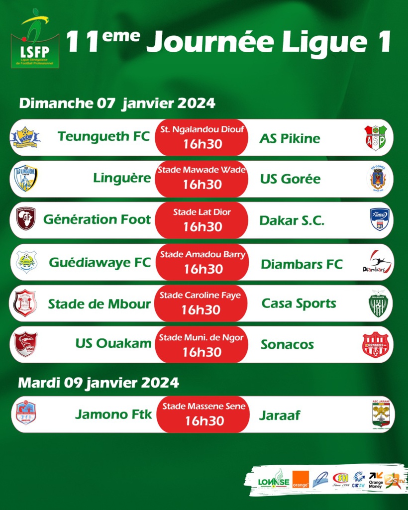 Ligue 1 : duels pour la première place entre TFC – Pikine et Génération Foot – Dakar Sacré-Cœur Ligue 1 : duels pour la première place entre TFC – Pikine et Génération Foot – Dakar Sacré-Cœur