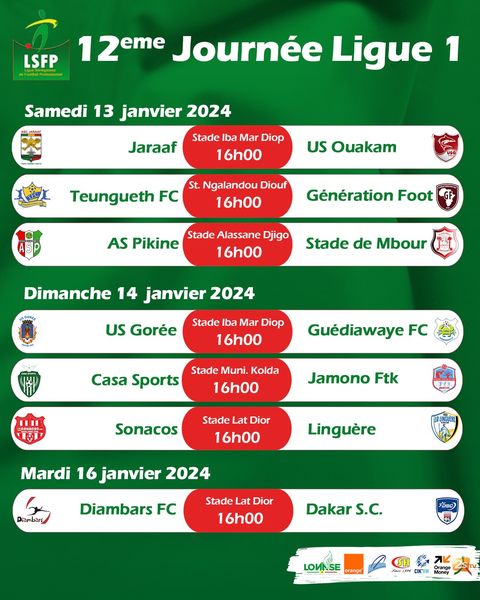 Ligue 1 : Teungueth FC – Génération Foot et Jaraaf – USO, deux derbys pour la première place 