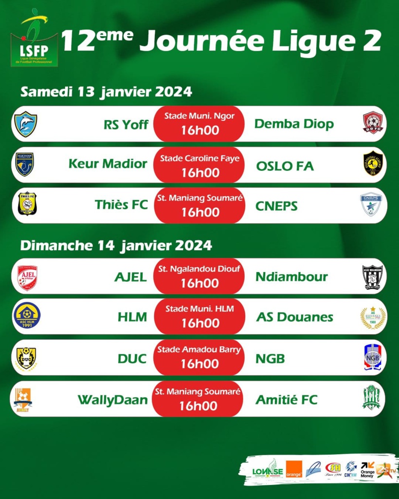 Ligue 2 : CNEPS – Thiès FC et Wally Daan – Amitié FC, deux derbys thiessois en attraction ce week-end Ligue 2 : CNEPS – Thiès FC et Wally Daan – Amitié FC, deux derbys thiessois en attraction ce week-end