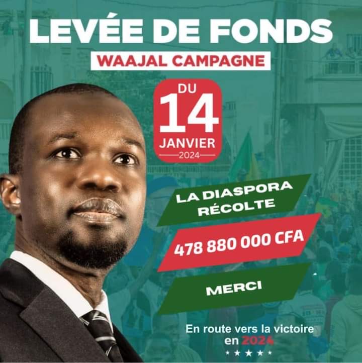 Pastef Diaspora a réussi à lever 478 millions CFA pour la campagne présidentielle
