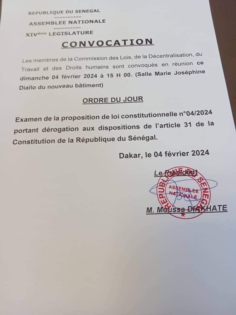 Proposition de loi du Pds portant report de la présidentielle 2024 : les députés convoqués en plénière ce lundi