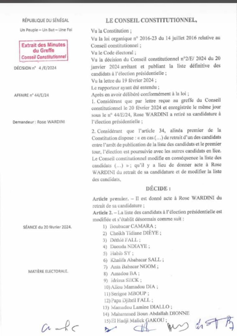 Election présidentielle 2024 : le Conseil constitutionnel publie une nouvelle liste de 19 candidats Election présidentielle 2024 : le Conseil constitutionnel publie une nouvelle liste de 19 candidats