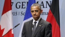 Barack Obama, le président des Etats-Unis, lors d'une conférence de presse à l'issue du sommet du G7 en Allemagne, ce lundi 8 juin. REUTERS/Kevin Lamarque