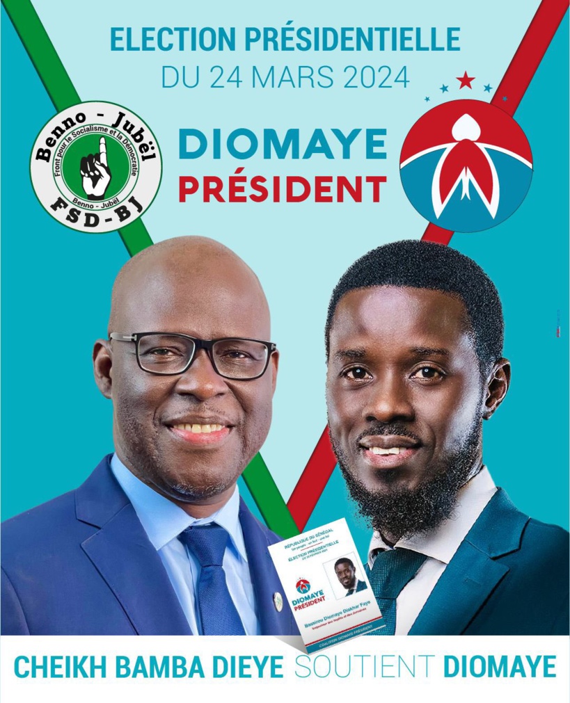 Cheikh Bamba Diéye rejoint la coalition Diomaye Président Cheikh Bamba Diéye rejoint la coalition Diomaye Président