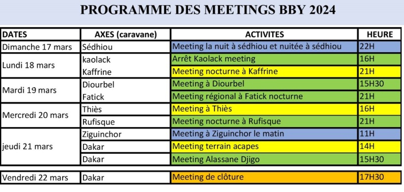 Campagne électorale : changement de programme du camp d' Amadou Ba Campagne électorale : changement de programme du camp d' Amadou Ba