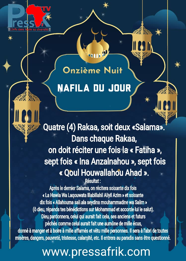 Ramadan-Nafila 11e nuit : 4 rakkas pour être pardonner de « ses anciens et futurs péchés »