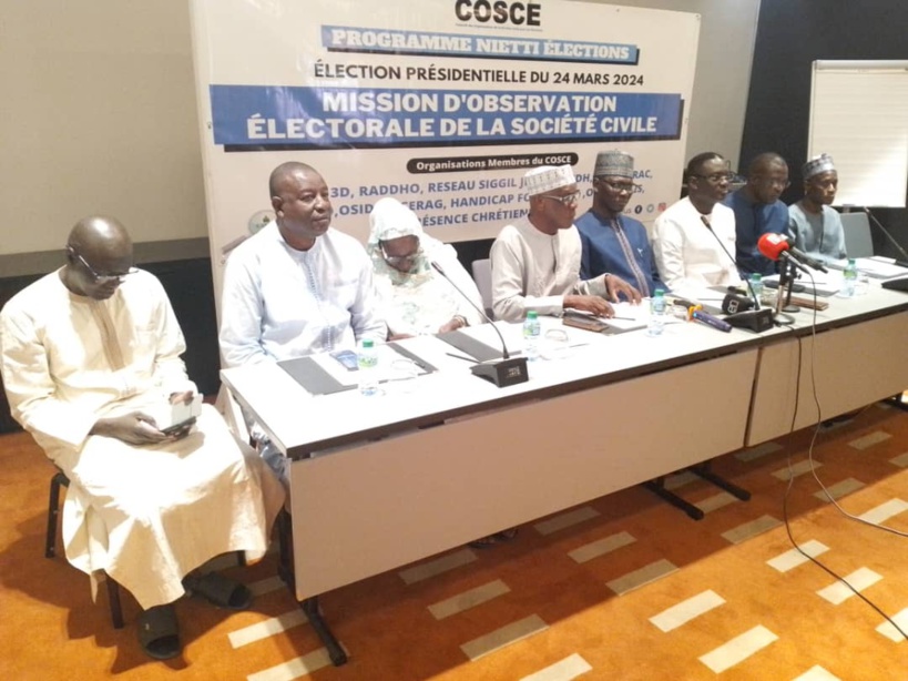Présidentielle 2024 : Le COSCE liste les manquements du processus électoral Présidentielle 2024 : Le COSCE liste les manquements du processus électoral