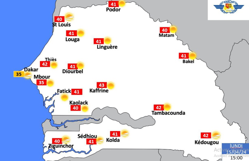 Alerte météo: la chaleur sera fortement marquée à l’intérieur du territoire (Anacim) Alerte météo: la chaleur sera fortement marquée à l’intérieur du territoire (Anacim)