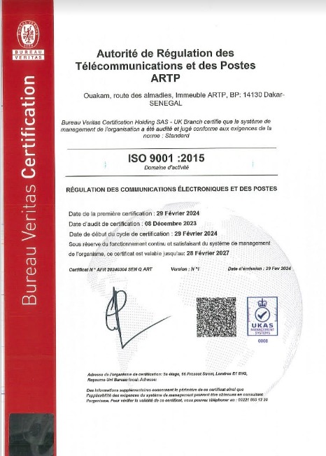 L’ARTP certifiée ISO 9001 2015
