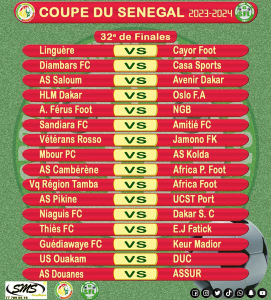 Coupe du Sénégal : ASUC de Ziguinchor défie le Jaraaf, Teungueth FC affronte USPA, Pikine accueille Port