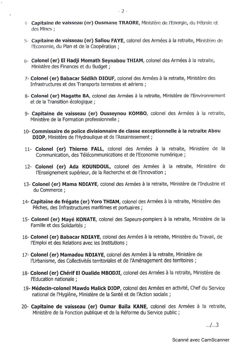 Nominations des hauts fonctionnaires de défense au niveau des départements ministériels (document) Nominations des hauts fonctionnaires de défense au niveau des départements ministériels (document)