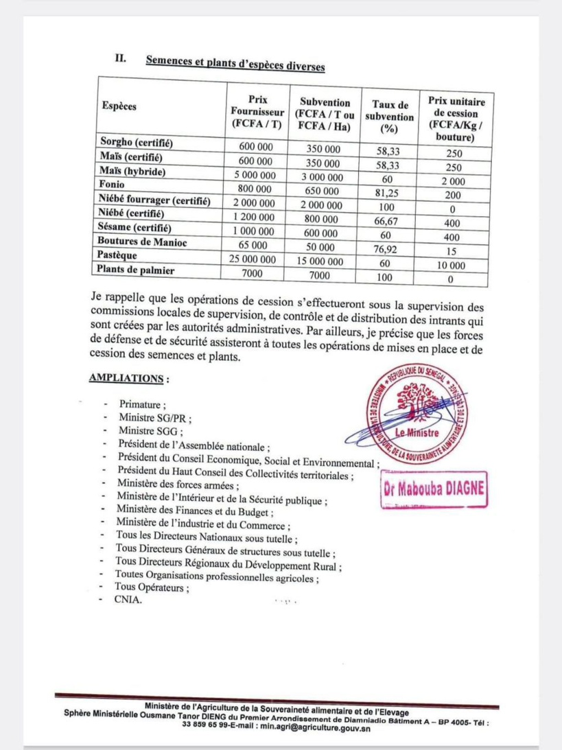 Campagne Agricole 2024/2025 : voici les nouveaux prix des semences Campagne Agricole 2024/2025 : voici les nouveaux prix des semences