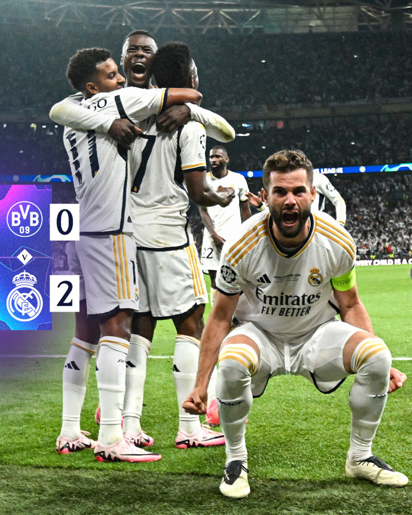 Le Real Madrid bat le Borussia Dortmund et décroche sa 15e Ligue des champions Le Real Madrid bat le Borussia Dortmund et décroche sa 15e Ligue des champions