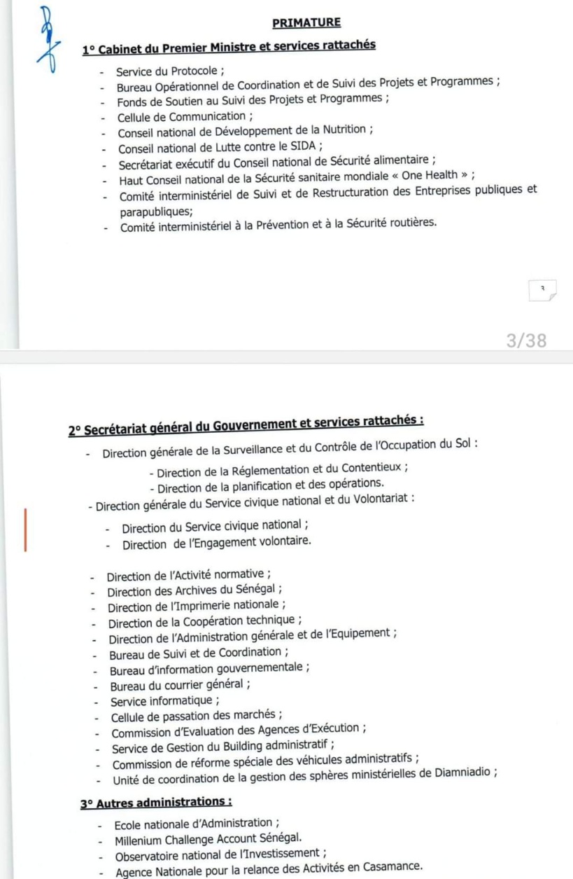 Le Président Diomaye publie le décret portant répartition des services de l’Etat et du contrôle des établissements publics Le Président Diomaye publie le décret portant répartition des services de l’Etat et du contrôle des établissements publics