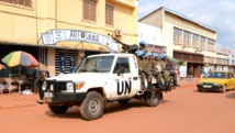 Des soldats de la Minusca patrouillent à Bangui. AFP PHOTO / Pacome PABANDJI Des soldats de la Minusca patrouillent à Bangui. AFP PHOTO / Pacome PABANDJI