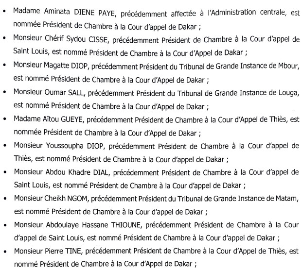 Vaste chamboulement au sein de la Magistrature : Maham Diallo remplacé par Abdoul Aziz Diallo comme Doyen des juges