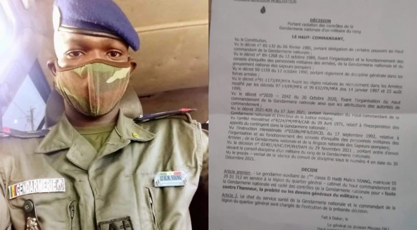 Radié de la gendarmerie, EL H Malick NIANG adresse une lettre ouverte au PM Ousmane Sonko Radié de la gendarmerie, EL H Malick NIANG adresse une lettre ouverte au PM Ousmane Sonko