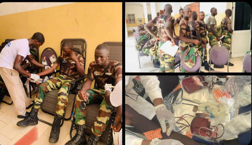 Les Armées de la Zone militaire N°1 collectent 140 poches de sang pour le CNTS Les Armées de la Zone militaire N°1 collectent 140 poches de sang pour le CNTS