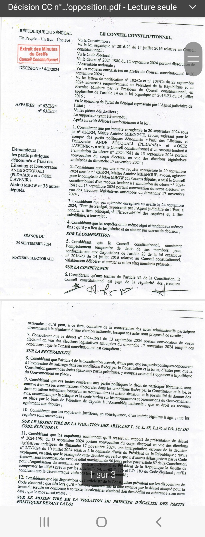 Le Conseil constitutionnel déboute Khalifa Sall et Cie et confirme la date des législatives Le Conseil constitutionnel déboute Khalifa Sall et Cie et confirme la date des législatives