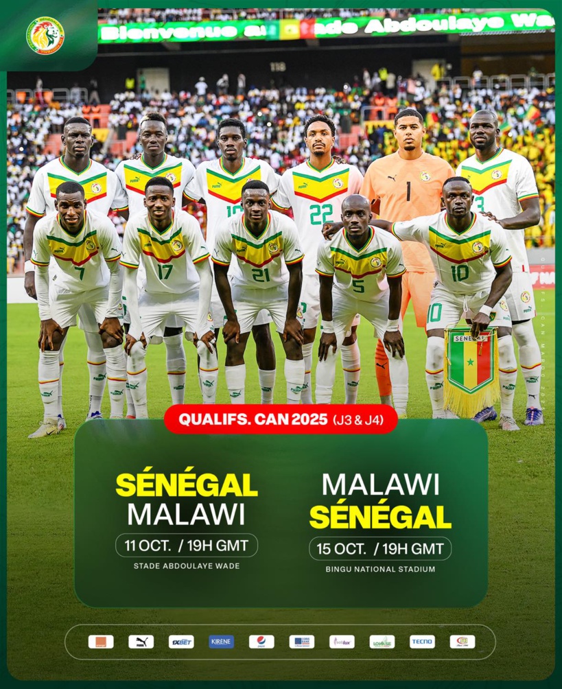 Qualifs CAN 2025 – Sénégal vs Malawi : les dates de la double confrontation dévoilées Qualifs CAN 2025 – Sénégal vs Malawi : les dates de la double confrontation dévoilées