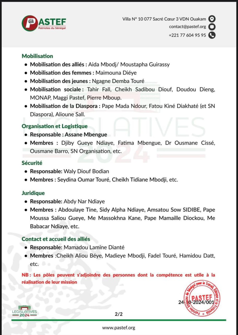 #Législatives: Ousmane Sonko dévoile son directoire de campagne #Législatives: Ousmane Sonko dévoile son directoire de campagne