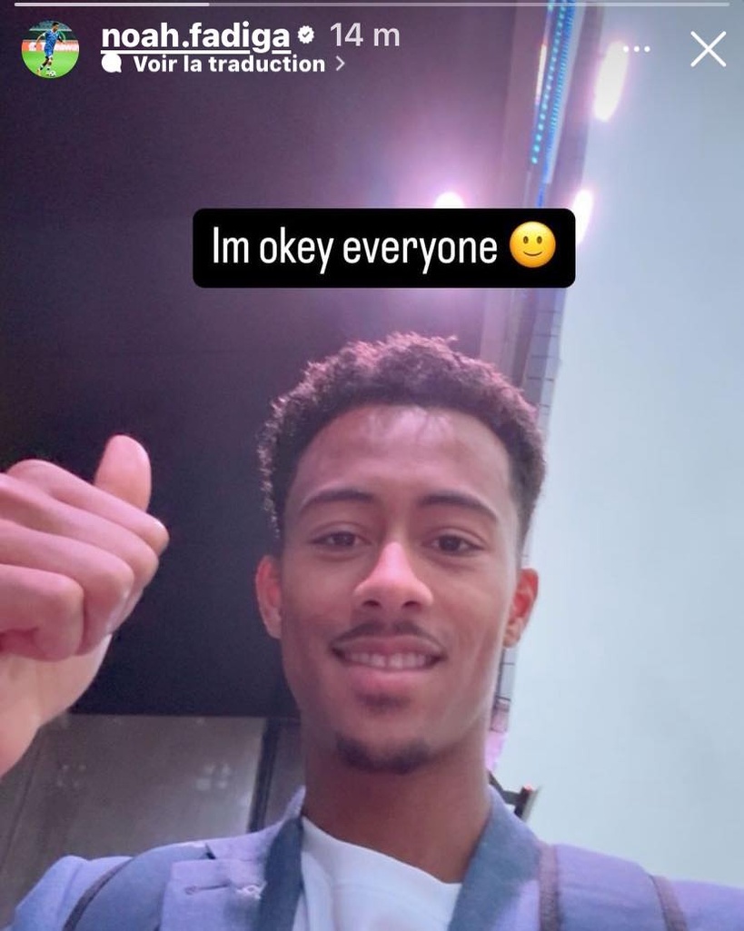 Noah Fadiga rassure sur son état de santé : "Je vais bien tout le monde" Noah Fadiga rassure sur son état de santé : "Je vais bien tout le monde"