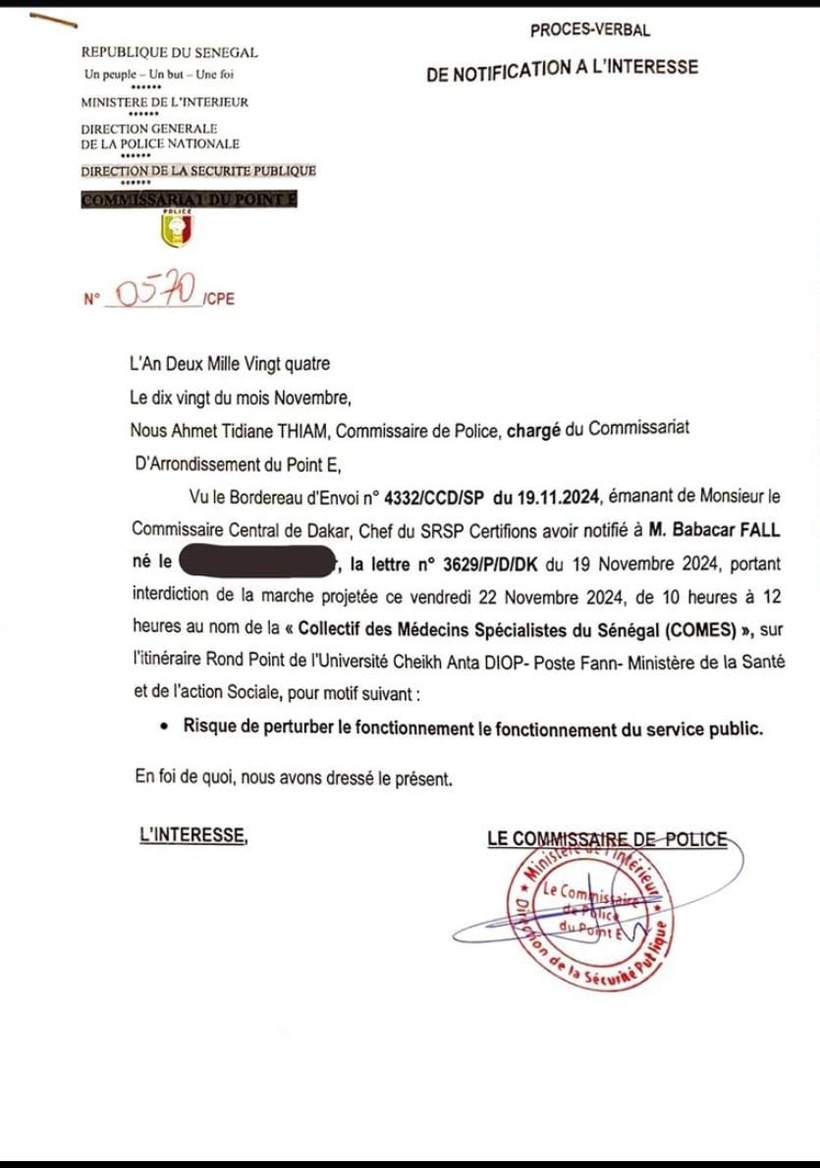 Santé : la marche des internes et médecins en spécialisation interdite Santé : la marche des internes et médecins en spécialisation interdite