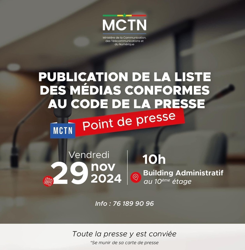 La liste des médias reconnus par l'Etat : le ministre de tutelle face à la presse vendredi La liste des médias reconnus par l'Etat : le ministre de tutelle face à la presse vendredi